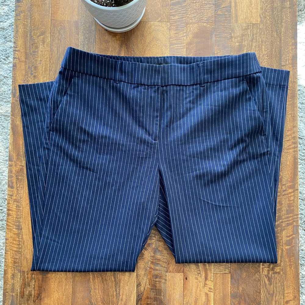 LOFT Marissa Skinny Pinstripe Ankle Pants